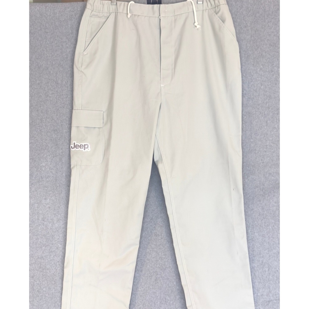 Jeep Cargo Pants Mens 38x31 Light Green Elastic Waist Drawstring Utility